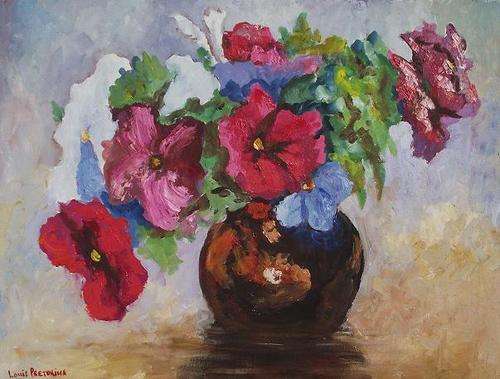 n Oorspronklike Louis Pretorius:"WIT,ROOI EN BLOU" Groot: 640mm x 480mm