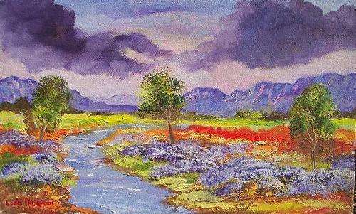 An original Louis Pretorius: "GREEN FIELDS"               : (570mm x 335mm)