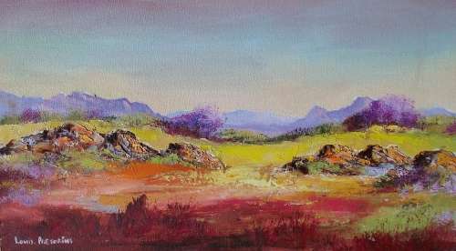 LANDSCAPE WITH ROCKS (550mm x 300mm)