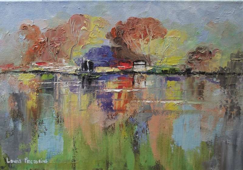 REFLECTION  IN COLOUR:oil on stretched canvas:450mm x 310mm x 20mm