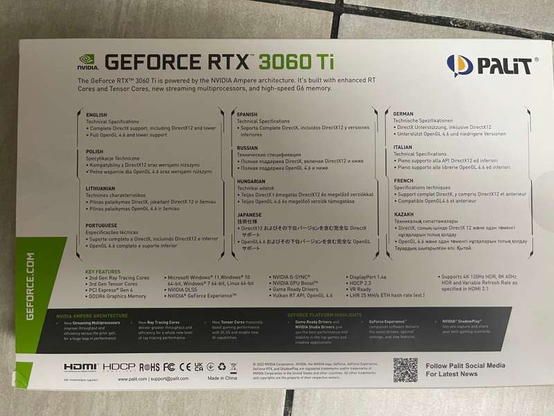 Palit GeForce RTX 3060 Ti Dual 8GB GDDR6 256-bit PCI-E 4.0 Graphics Card `BLACK FRIDAY DEAL REDUCED`