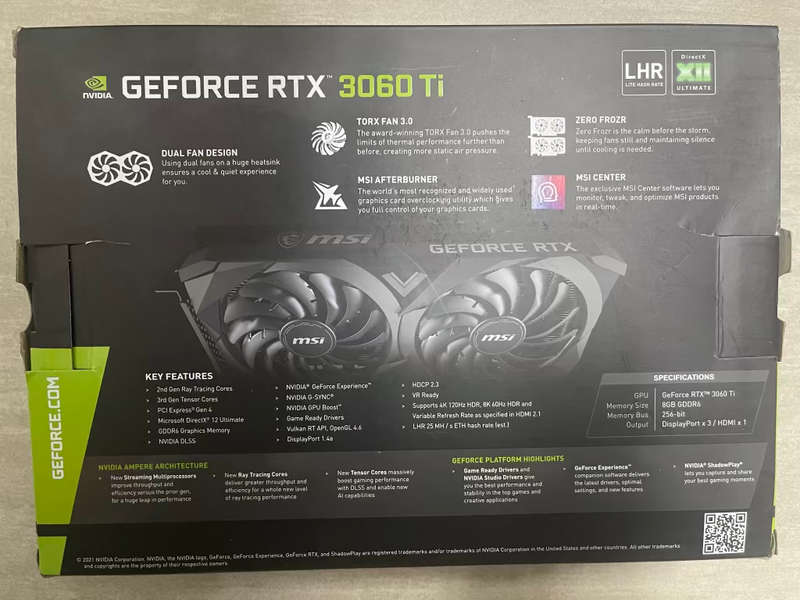 MSI GeForce RTX 3060 Ti Ventus 2X OCV1 LHR 8GB GDDR6 256-bit PCI-E 4.0 with Warranty