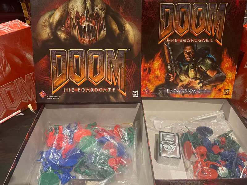 Doom: The Boardgame (2004) + Doom Expansion Set VERY RARE (Contents Sealed and Unpunched)