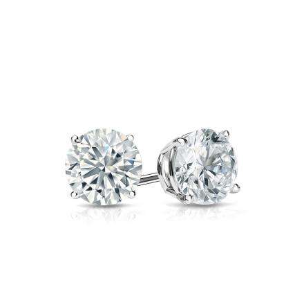 18Ct Solid White gold earrings, 1.03 Ct Natural untreated White Diamond (NO RESERVE)