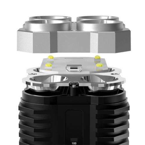 4-core LED Flashlight Strong Light USB Rechargeable 1200Ma Battery Super Bright