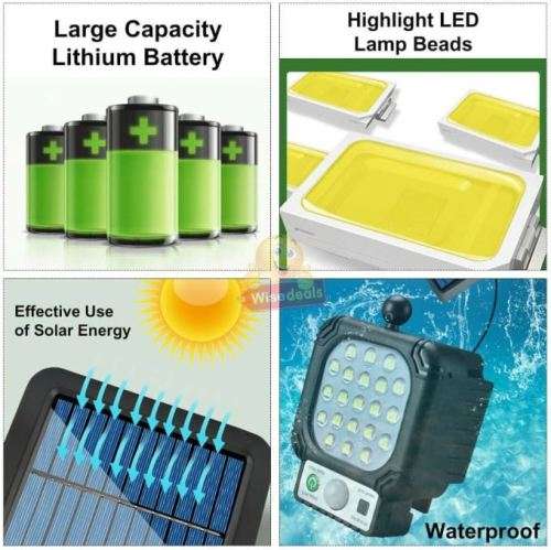 Super Bright Solar Split LED Wall Light, Build in Battery, 3 Selection Modes, No Electricity needed