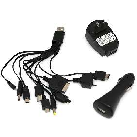 10 In 1 Universal USB + Car Charger for Mobile Phone through Pc/laptop