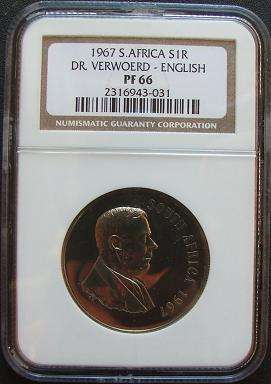 1967 Hendrik Verwoerd - English Proof R1 NGC Graded