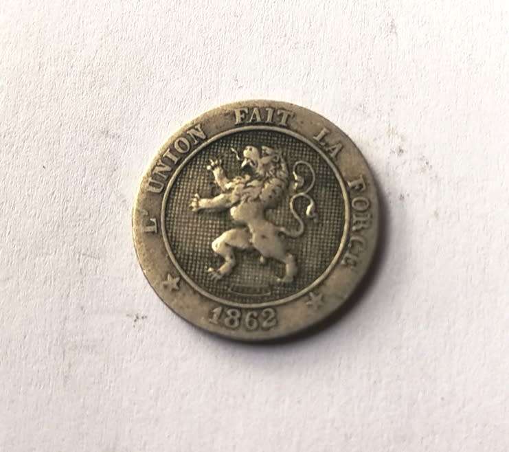 1862 -  5 CENTIMES BELGIUM COIN