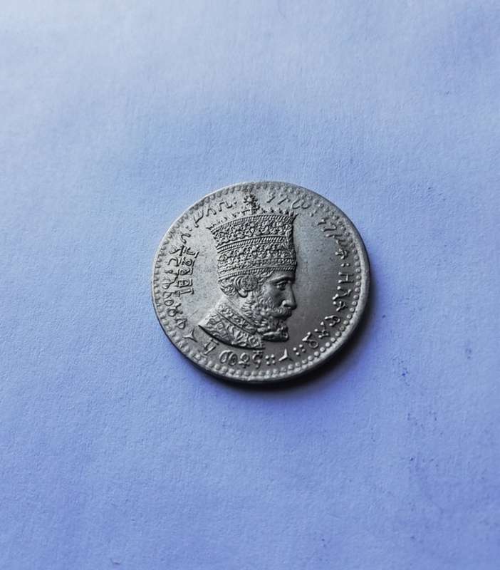 1931 ETHIOPIA EMPORER HAILE SELASSIE LION 50 MATONAS SILVER COIN