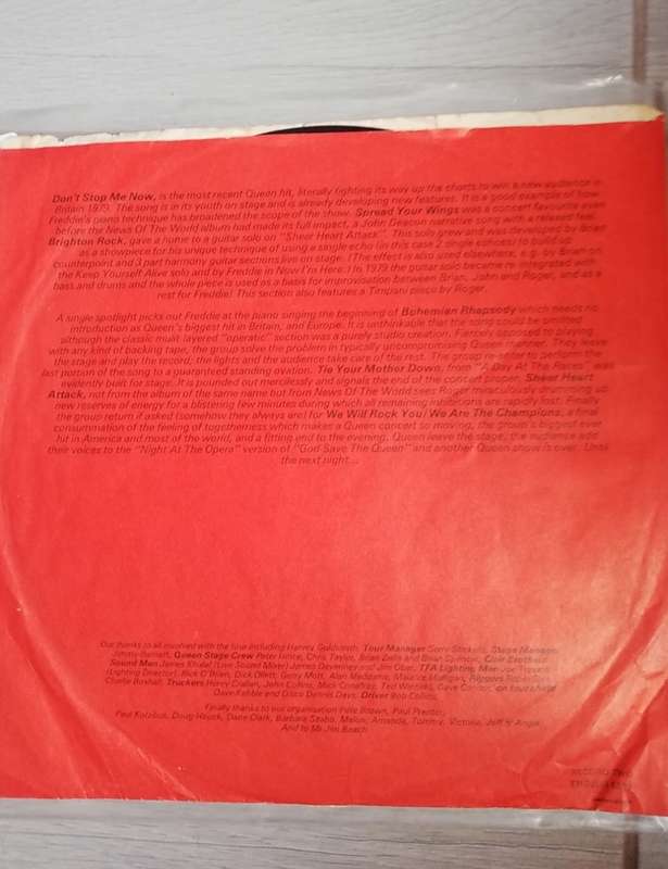 QUEEN LIVE KILLERS VINYL ALBUM (NO COVER - ONLY SIDE 3 & 4)