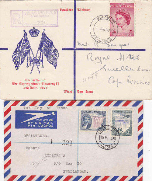 Coronation and Livingstone FDCs. See scan.