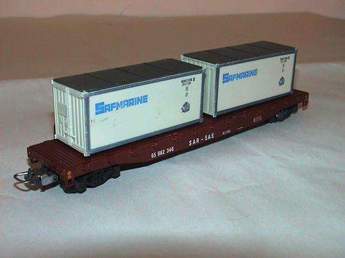 Lima HO Scale - Flate Line Containers Safmarine