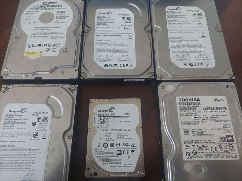Assorted SATA HDD Various Size Capacities