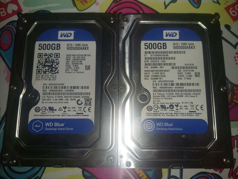 2 X 500GB Western Digital Blue HDD (One Bid For Both)