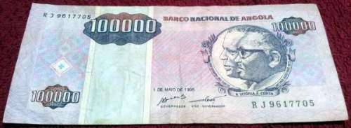 Angola 100000 Kwanzas Note 1995
