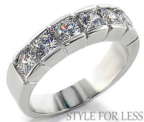 BEAUTIFUL SIMULATED DIAMOND 18K WHITE GOLD PLATED RING