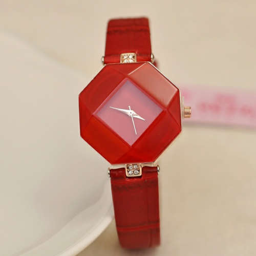 Women Vintage Wood Texture Grain Digital Quartz Watch