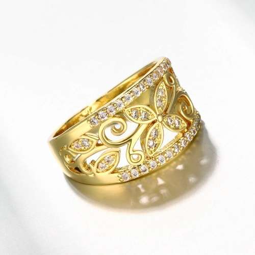 Flower Cubic Zirconia Ring Size 6-9