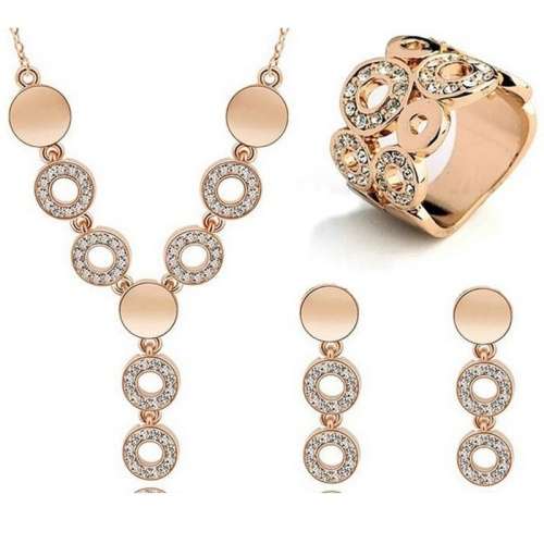 Gold Plated Circle Jewelry Set