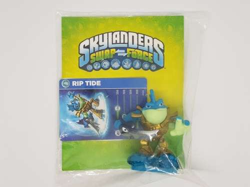 Skylanders SWAP Force  RipTide Character + Trading Card + Sticker Set  Brand New