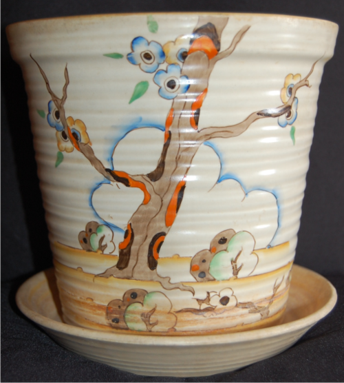 Clarice Cliff Planter and Base - Stunning! Stunning! Stunning!!!!!