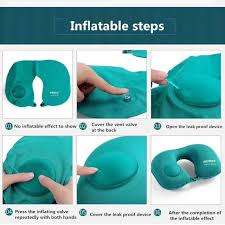 Air Pump U-Shape Inflatable Travel Neck Pillow