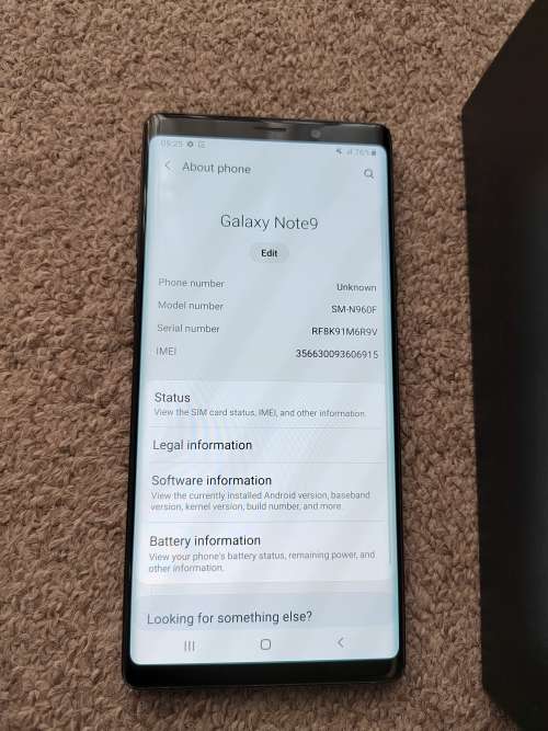 Samsung Note 9 128gb 6gb ram with box and cover