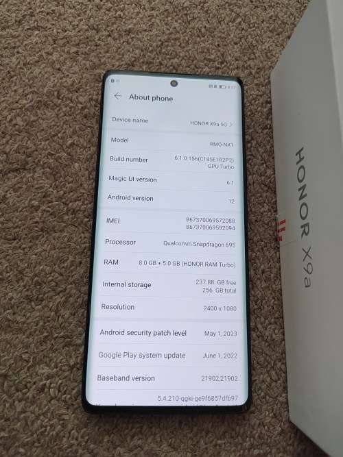 Honor X9a 5g 256gb Dual SIM 13gb ram Immaculate condition