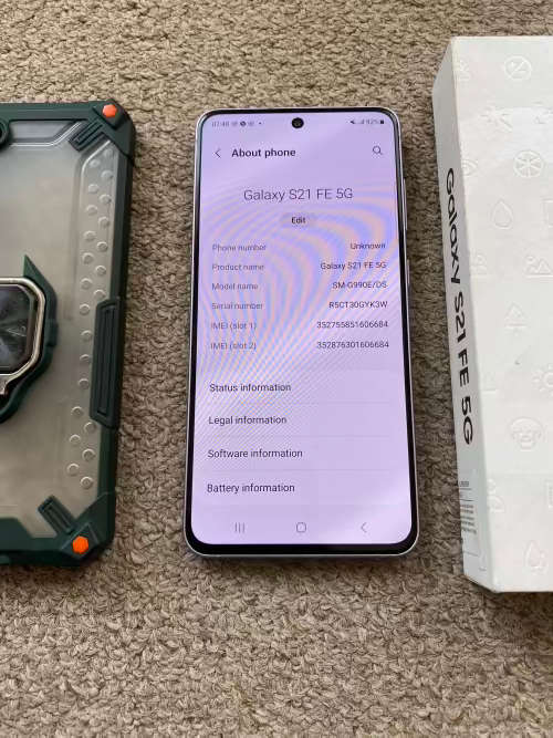 Samsung S21 Fe Dual SIM 128gb 6gb ram with box and cover