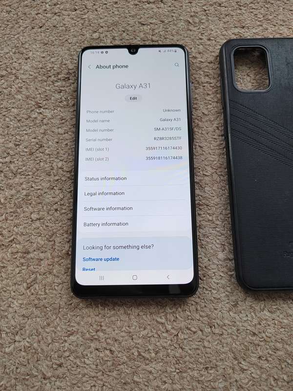 Samsung A31 Dual SIM 128gb 4gb ram with box and cover
