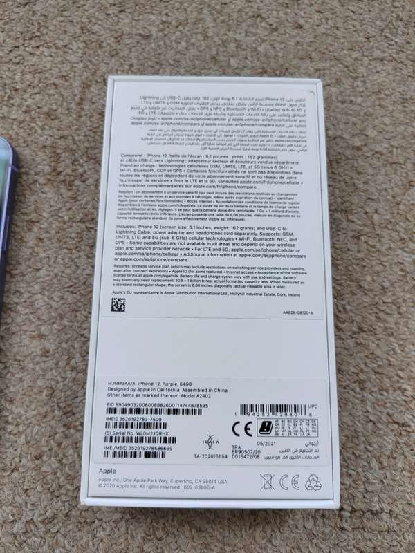 iPhone 12 64gb Dual SIM with box Immaculate condition