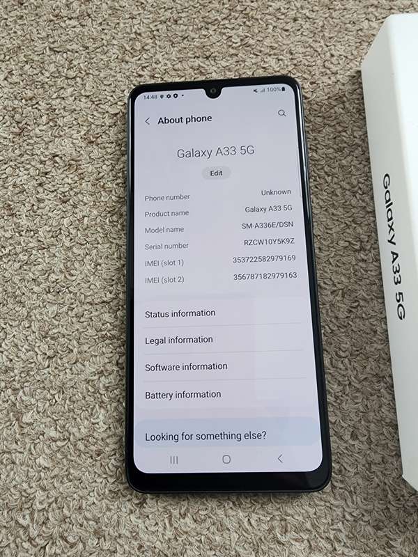 Samsung A33 5G 128gb Dual sim 6gb ram with box