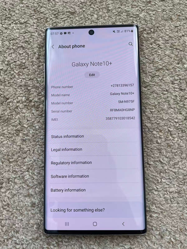 Samsung Note 10 Plus 256gb 12gb ram