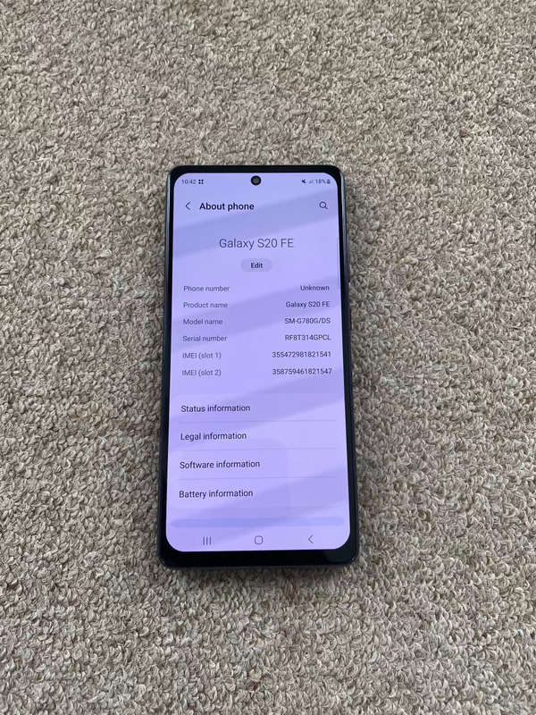 Samsung S20 Fe 128gb 6gb ram Dual sim
