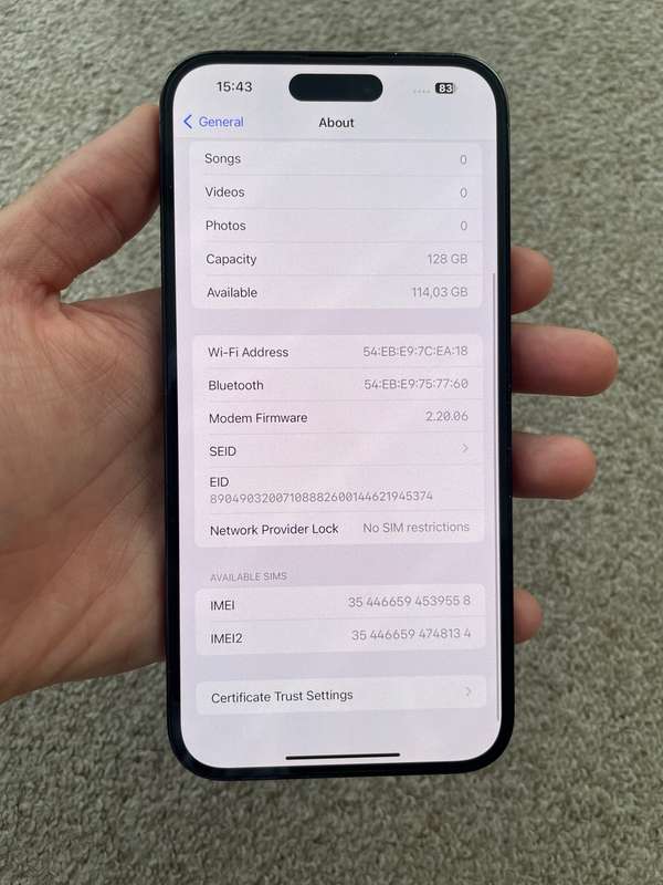 Iphone 14 PRO MAX 128gb Dual sim Excellent condition With Apple warranty