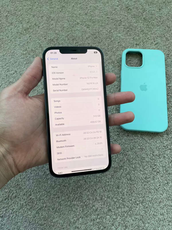 Iphone 12 pro max 512gb Physical DUAL sim good condition with cover