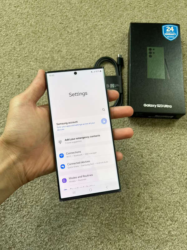 Samsung S23 Ultra 256gb 12gb ram Dual sim with box and cable like brand new