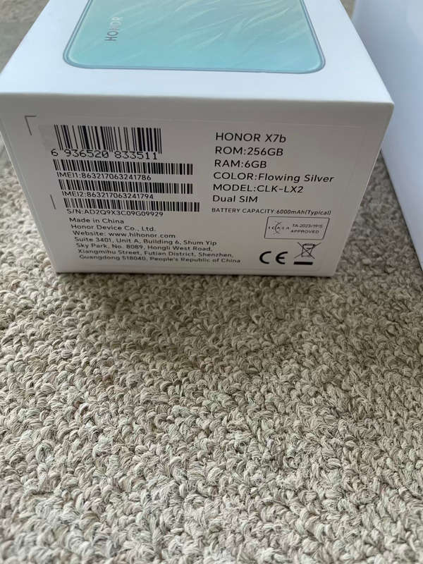 Honor X7B 256gb 12gb ram Immaculate condition with box and charger