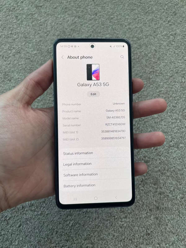 Samsung A53 5G 128gb 6gb dual sim good condition