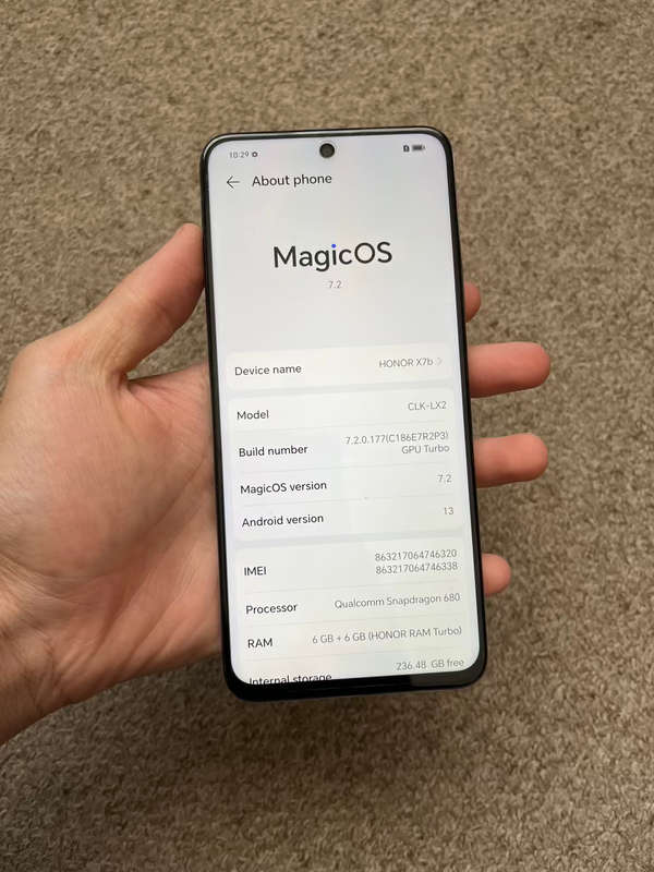 Honor X7B 256gb 12gb ram good condition with cover