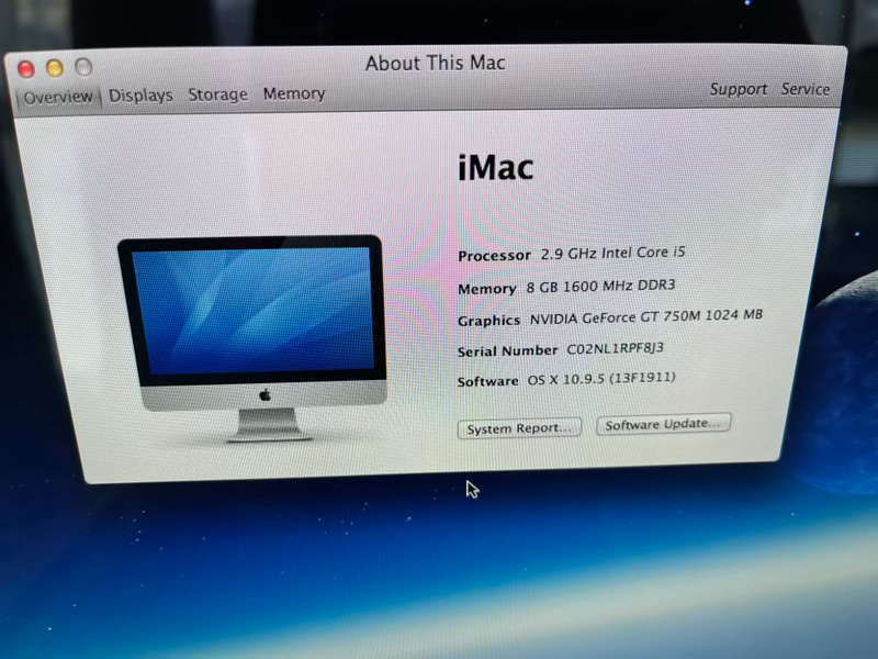 Apple iMac 21.5 inch intel core i5 8gb ram 1tb HDD all in one PC 2.9ghz