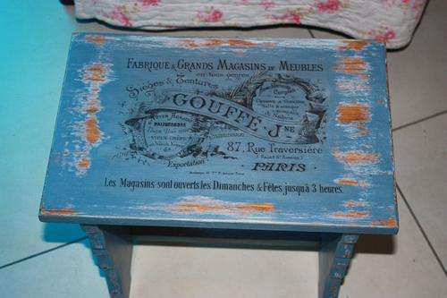 Wood kiddies stepping stool shabby chic distressed make over - Adorable!