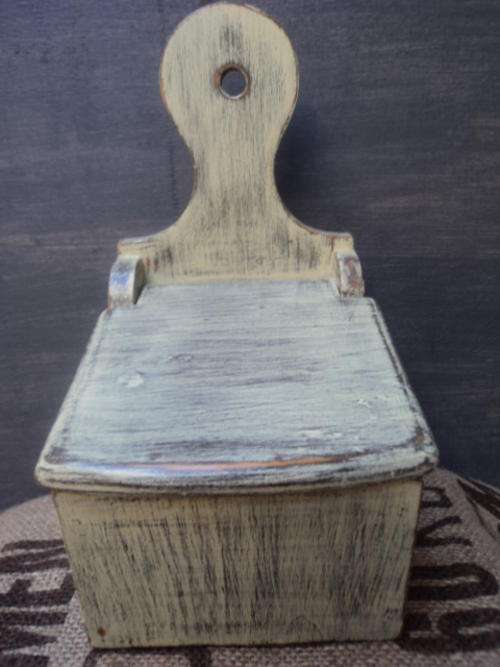 VINTAGE WOODEN SALT BOX - GIVEN THE PRIMITIVE LOOK!