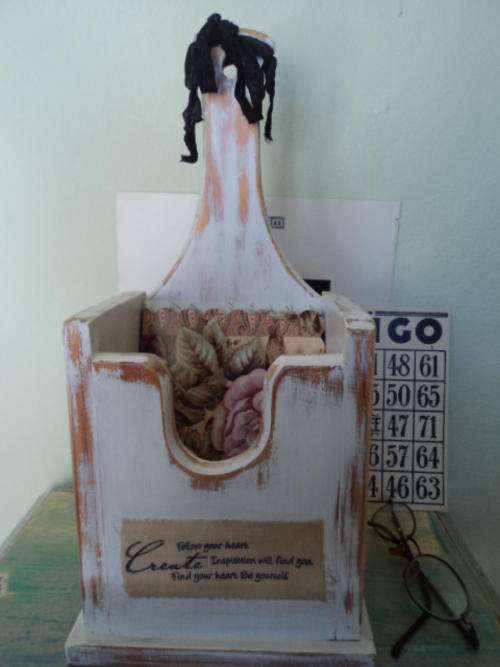Wood cADDY - Upcycled Old White - Distressed and Ready for a Vintage Stylin' French Kitchen
