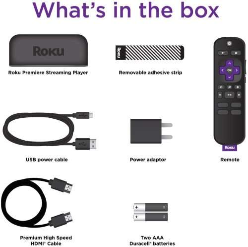 Roku Premiere Streaming Media Player, Simple Remote and Premium HDMI Cable