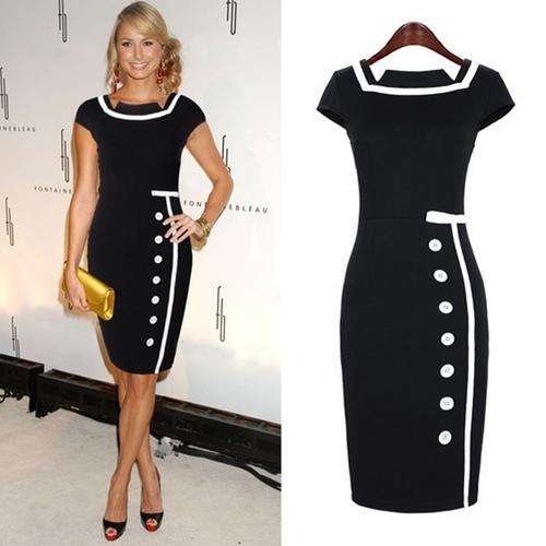 ***Gorgeous****Black and White Elegant Bodycon Dress