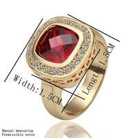 GORGEOUS RED QUARE AUSTRIAN CRYSTAL  MULTIPLE STONE SETTING 14KGP
