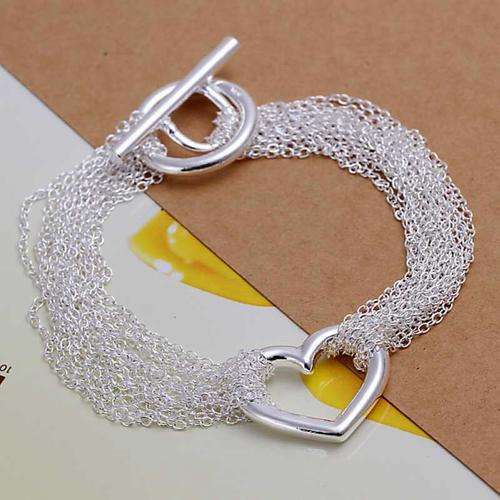 Stunning*******Thick Heart Fine Bracelet Silver