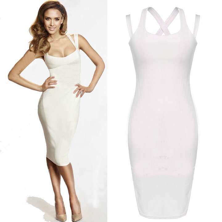 NEW ARRIVAL!!!! WHITE  DOUBLE STRAP SEXY PARTY CLUB ANY OCCASION  DRESS